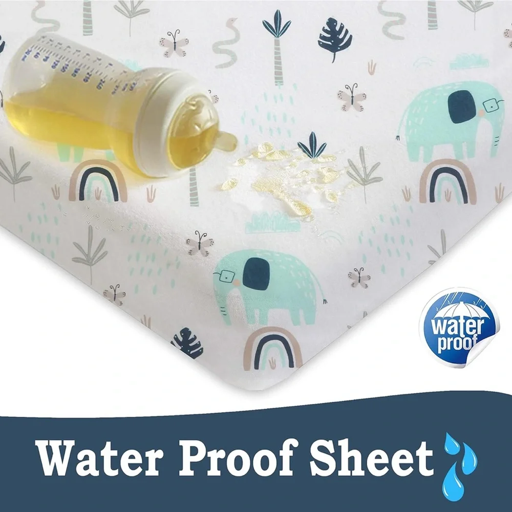 ✨BNWT - Lilly B. Organic Cotton 2in1 Pack of 2 Waterproof Sheets - Jungle✨